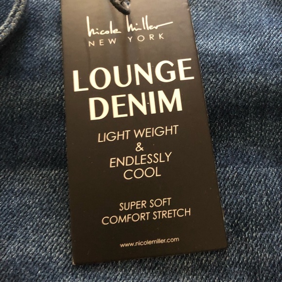 NICOLE MILLER 'NY' BOYFRIEND JEANS.WAIST-TIE,SOFT,LIGHTWEIGHT, LOUNGE DENIM.NWT! - Picture 8 of 8